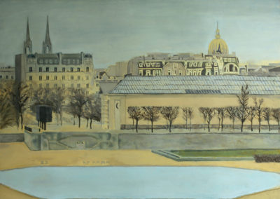 « Tuileries en hiver »<br>Huile sur papier, 50x65cm, 2019