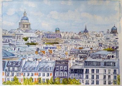 « Le Panthéon, la Sorbonne »<br>Aquarelle, 26x36cm, 2021