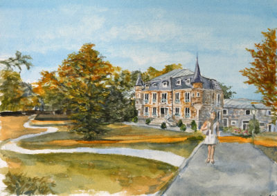 « Château des Tourelles »<br>Aquarelle, 23x31cm, 2021