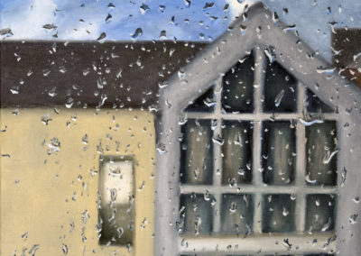 « Un jour de pluie »<br>Huile sur toile, 65x50cm, 2023