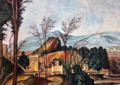 « Paysage d’après Giorgione »<br>Tempera, 33 x 26cm, 2023