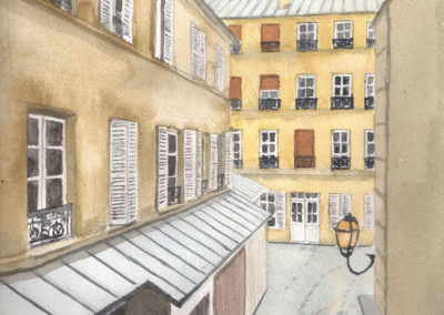 « Rue du Cherche-Midi »<br>Aquarelle, 31x23cm, 2018