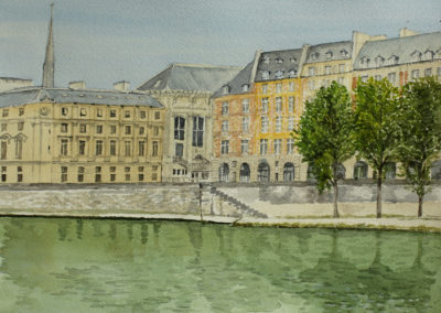 « Quai de l’horloge »Aquarelle, 23x31cm, 2019