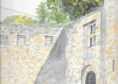 « Figeac, cour »<br>Aquarelle, 33x53cm, 2018