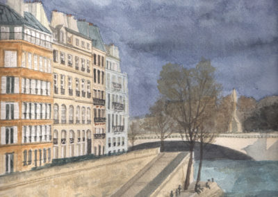 « île St Louis »<br>Aquarelle, 31x23cm, 2018