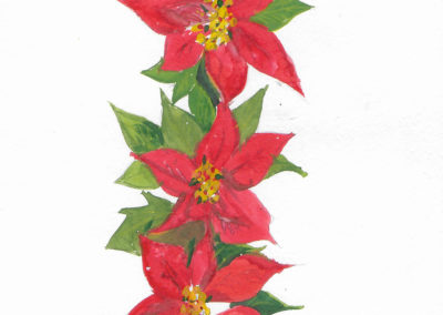 « Noël 2019 carte 2 »<br>Aquarelle, 20x15cm, 2018