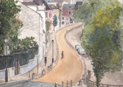 « Rue Montmartre »<br>Aquarelle, 31x23cm, 2017