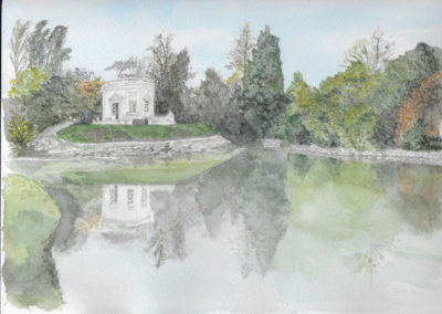 « Versailles, jardin du Petit Trianon »<br>Aquarelle, 23x31cm, 2018