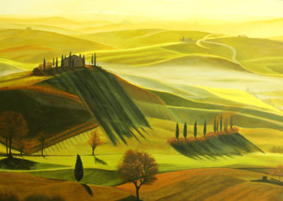 « Toscane »<br>Huile sur toile, 89x130cm, 2019