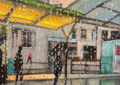 «&nbsp;Arrêt du tram, Porte de Vanves&nbsp;» huile sur toile, 65x50 cm, 2025