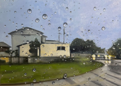 «&nbsp;Lac Kawaguchi, au sud&nbsp;» huile sur toile, 65x50 cm, 2025