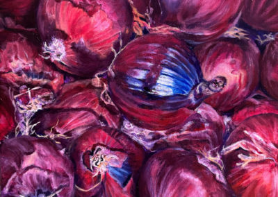 «&nbsp;Oignons rouges&nbsp;»  huile sur toile, 30 x 30cm, 2026