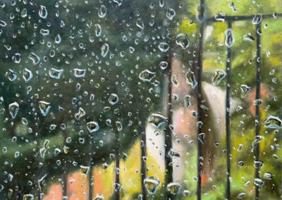 « Rue Dantzig , jardin » huile sur toile, 65x50cm, 2024
