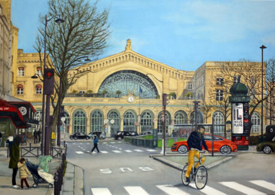 « 12h25 à la Gare de l'Est »<br>Huile sur toile, 89x130cm, 2021