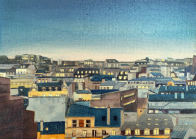 « L'aube ou le crépuscule »<br>Huile sur toile, 55x46cm, 2021