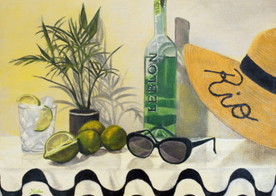 « Caïpirinha »<br>Huile sur toile, 46x55cm, 2021
