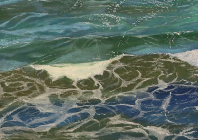 «Vagues au pays basque»<br>Huile sur toile, 55x46cm, 2020