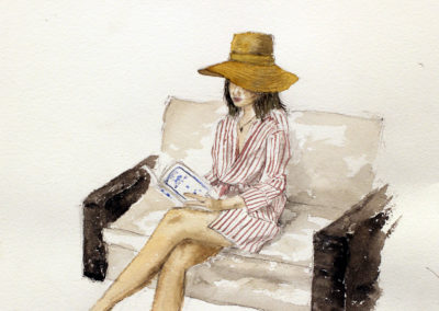 «Lectrice»<br>Aquarelle, 31x23cm, 2020