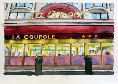 « La Coupole »<br>Aquarelle, 23x31cm, 2021