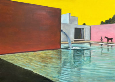 « Un cheval au Mexique »<br>Huile sur toile, 54x73cm, 2021
