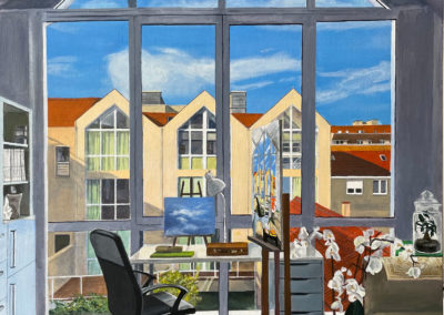 « Mon troisième atelier, bis »<br>Acrylique sur toile, 130x89cm, 2021