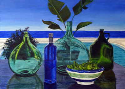 « Pimientos de Padrón »<br>Acrylique sur toile, 60x81cm, 2021