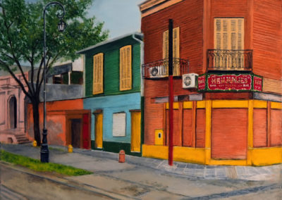 « la Boca »<br>Acrylique et huile sur toile, 60x60cm, 2022