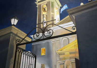 « Recoleta, la noche »<br>Acrylique et huile sur toile, 162x130cm, 2022