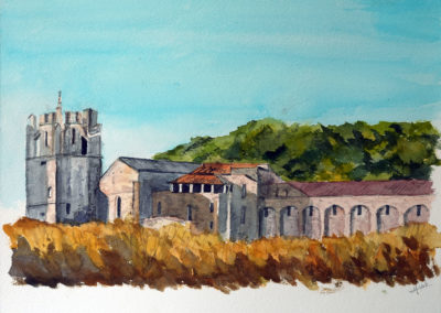 « Couvent »<br>Aquarelle, 23x31cm, 2021