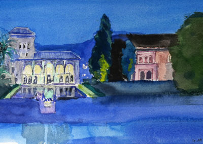 « Nuit andalouse »<br>Aquarelle, 15x30cm, 2021