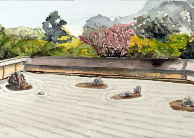 « Ryoanji »<br>Aquarelle, 15x30cm, 2023