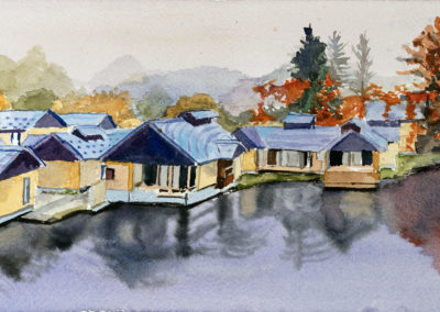« Hoshinoya, Karuizawa »<br>Aquarelle, 15x30cm, 2023