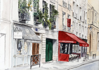 « Balcons et le Cherche Midi »<br>Aquarelle, 24x32cm, 2023