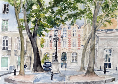 « Place Furstenberg »<br>Aquarelle, 24x32cm, 2023