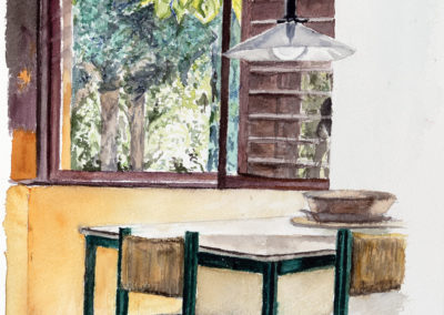 « Casa de Guillermo, de Maria y de Ana »<br>Aquarelle, 32x24cm, 2023