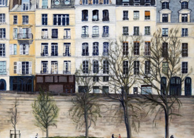 « Cumulus sur le quai des Orfèvres  »<br>Huile sur toile, 73x54cm, 2022