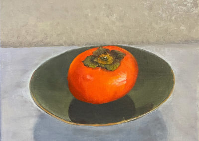 «  Kaki du Japon »<br>Huile sur toile, 30 x 30cm, 2024