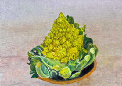 « Chou romanesco » huile sur toile , 30 x 30cm, 2024
