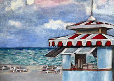« Miami Beach »<br>Tempera, 30x29cm, 2024