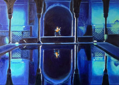 « Recoerdos de la Alhambra » huile sur toile, 55x46cm, 2024