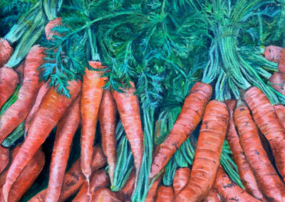 «&nbsp;Carottes fanes&nbsp;» Huile sur toile, 30x30cm, 2026