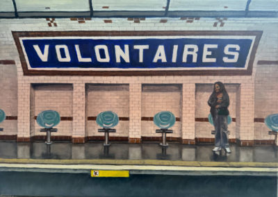 «&nbsp;Station Volontaires, Ligne 12&nbsp;» huile sur toile, 33x46 cm, 2026
